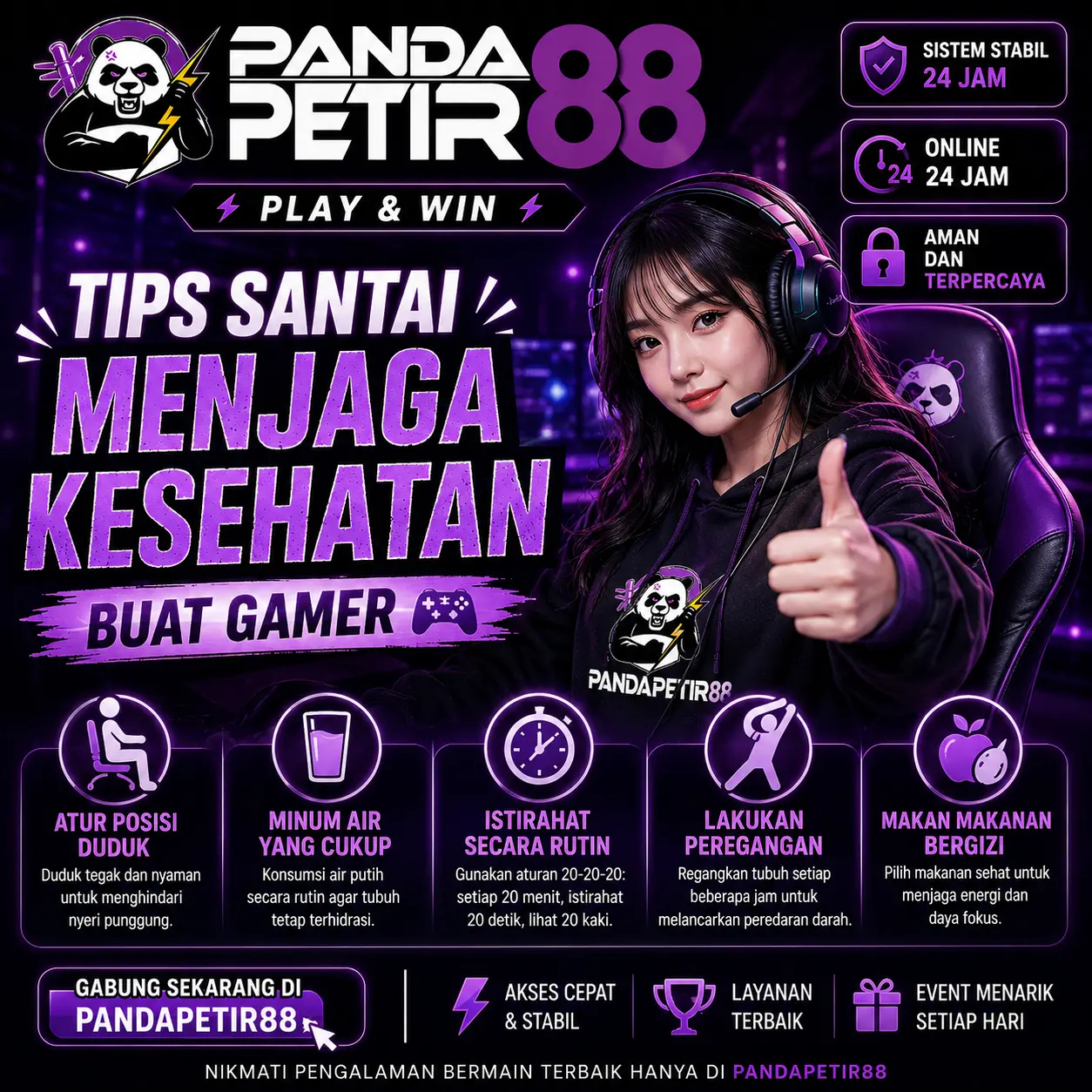 PANDAPETIR88 | Tips Santai Menjaga Kesehatan Buat Gamer