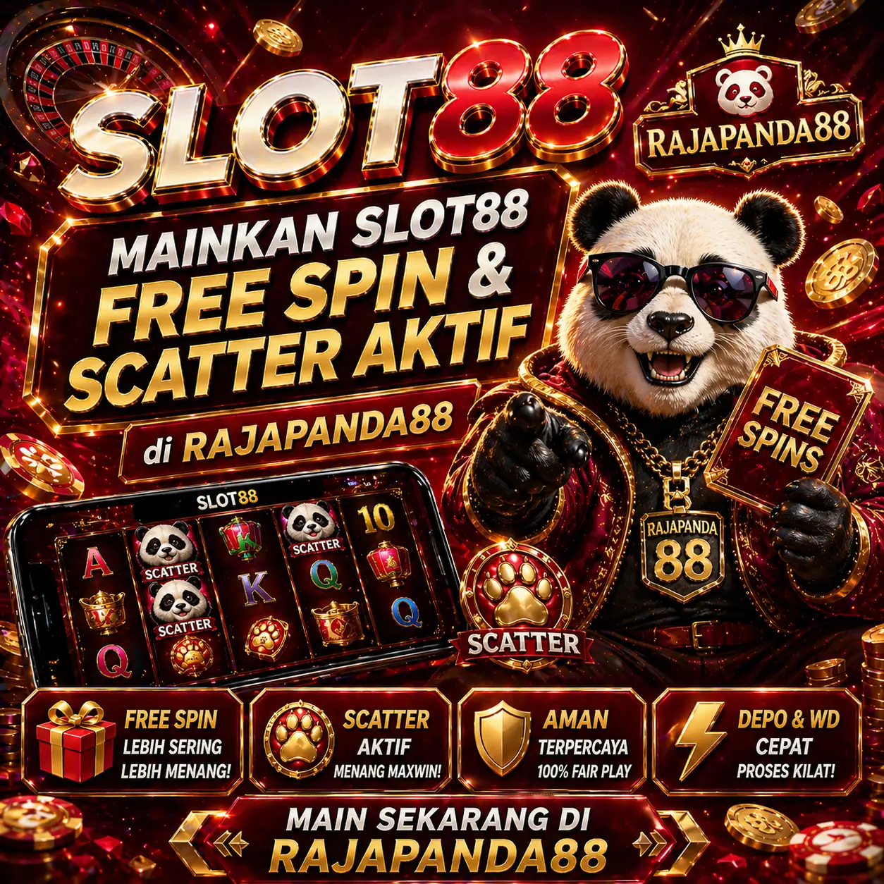 Slot88: Mainkan Slot88 Free Spin & Scatter Aktif di RAJAPANDA88