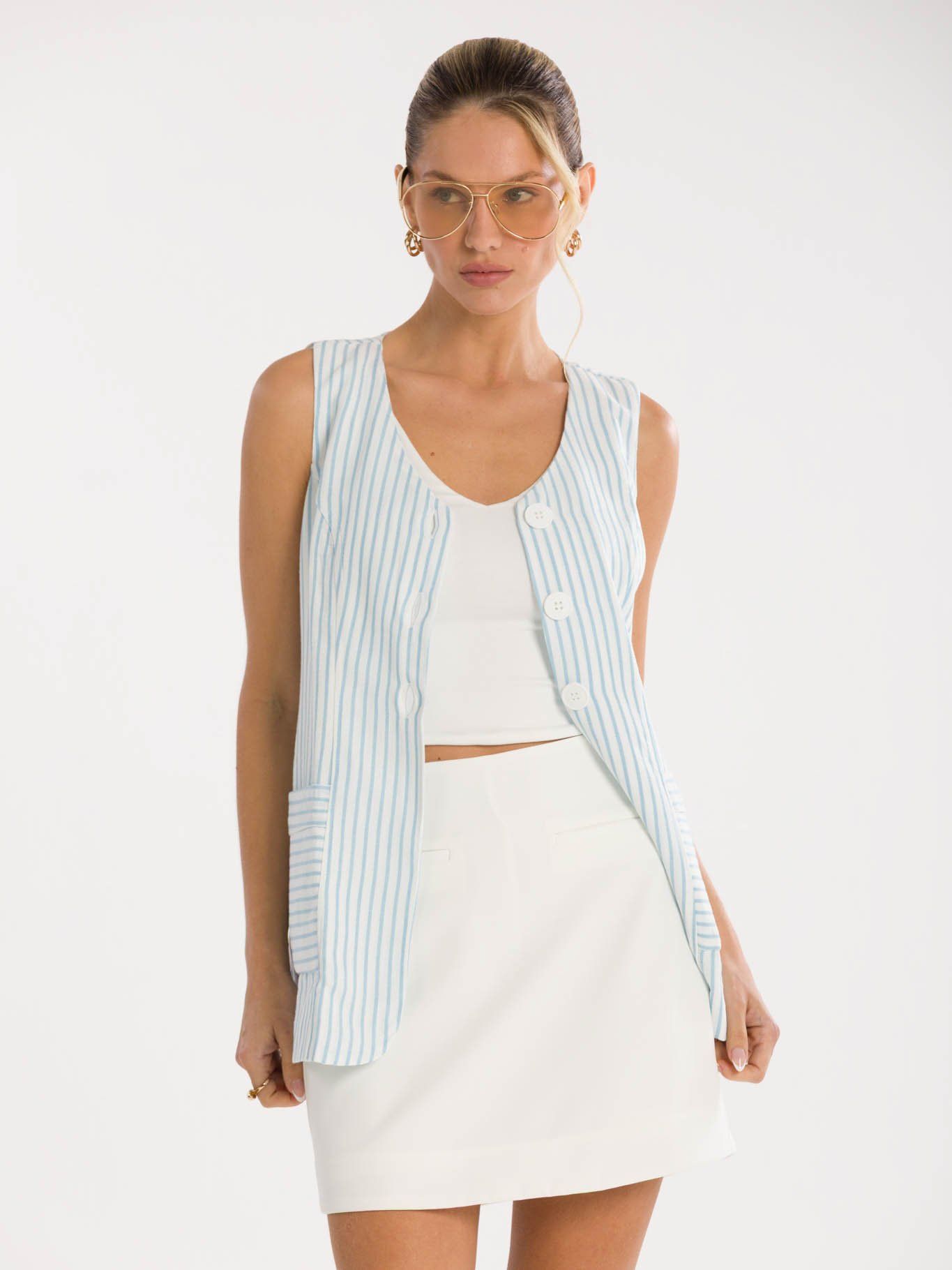 Conjunto Kamili vers&atilde;o azul monocrom&aacute;tico