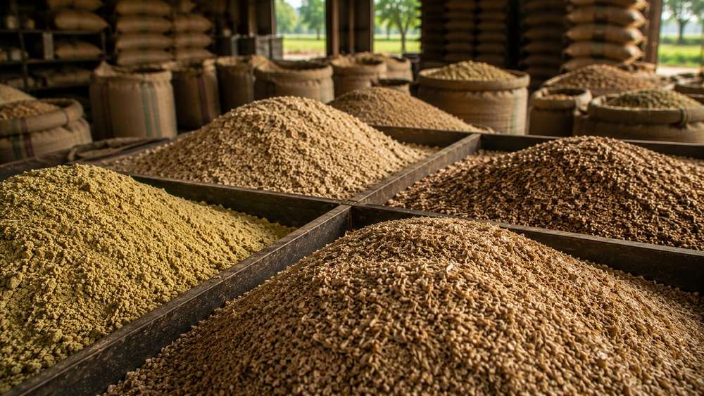 Agricultural feed meals bran and by-products