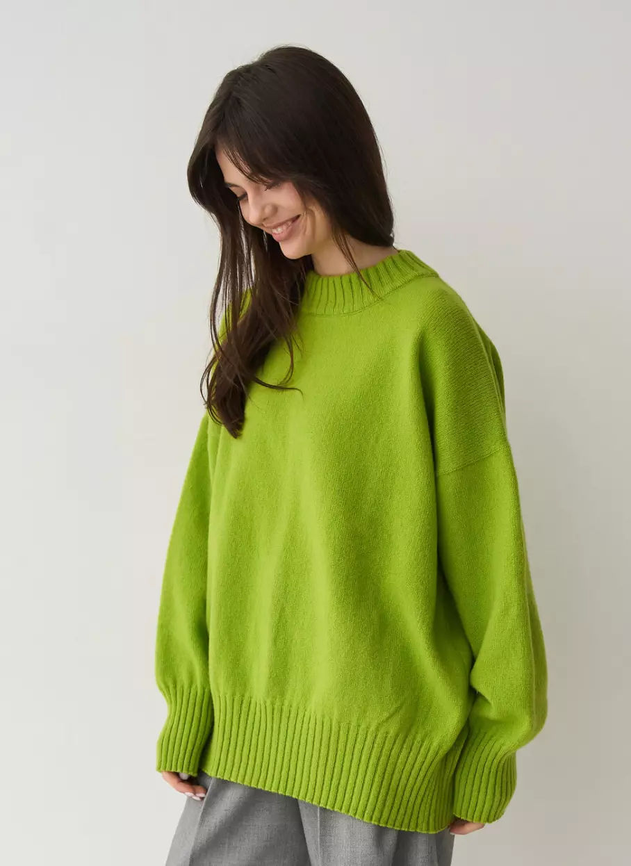 Об'ємний светр з вовни та кашеміру Lime