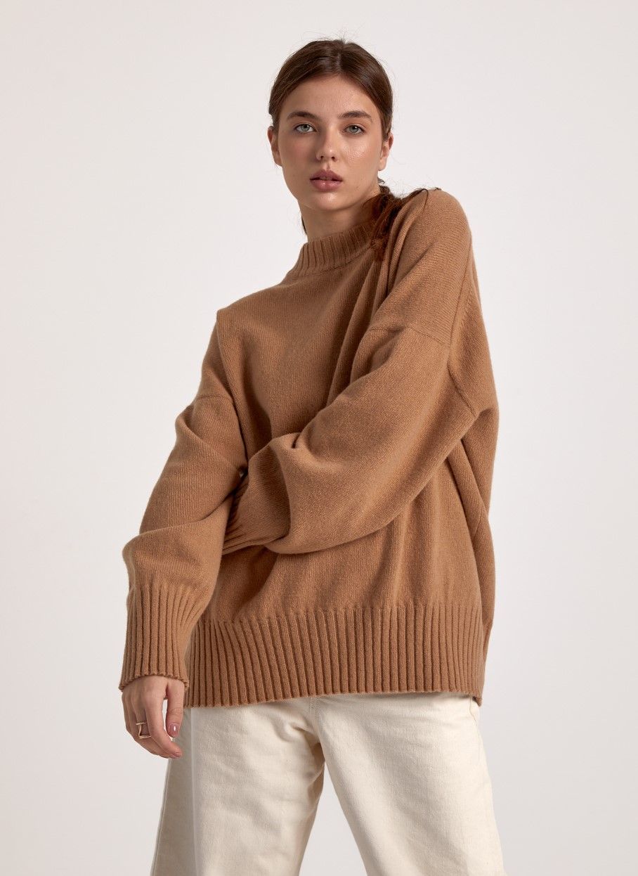 Об'ємний светр з вовни та кашеміру Beige