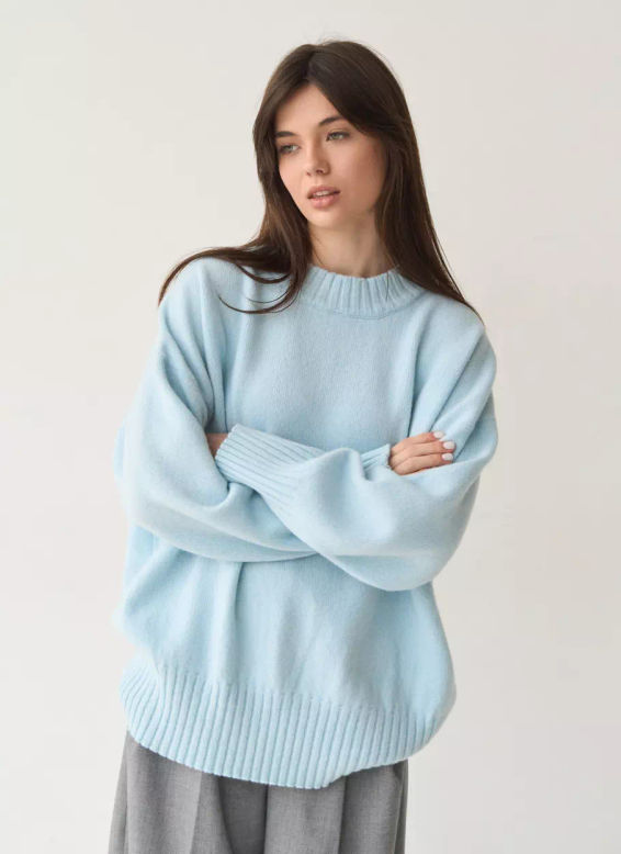 Об'ємний светр з вовни та кашеміру Blue