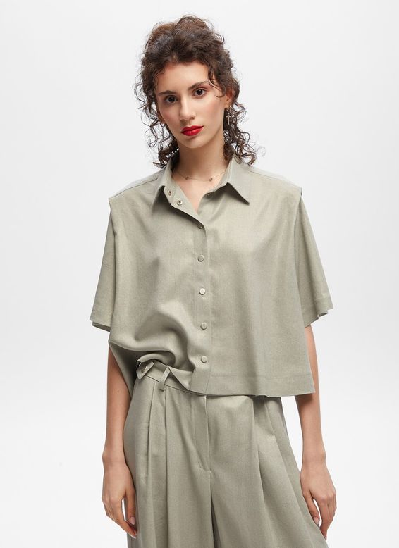 Блуза з полірованого льону
