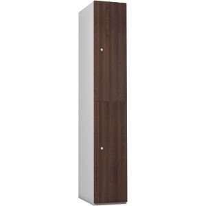Timberbox Two Door Camlock Locker Walnut Finish