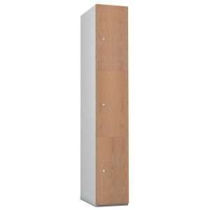 Timberbox Three Door Electronic Combination Lock Locker Oak Finish