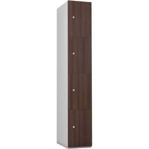 Timberbox Four Door Camlock Locker Walnut Finish