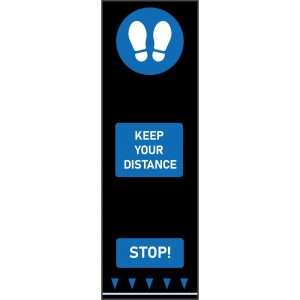Footprints Social Distancing Floor Mat Blue