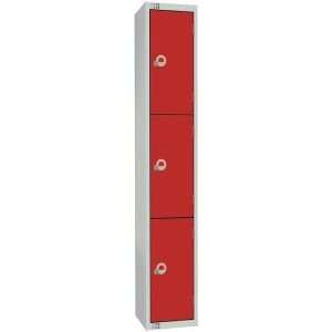 Elite Four Door Electronic Combination Locker with Sloping Top Red