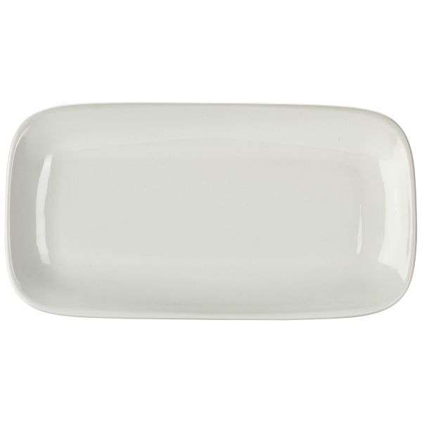 Genware Porcelain Rounded Rectangular Plate 35.5 x 19cm/14 x 7.5″ QTY:3