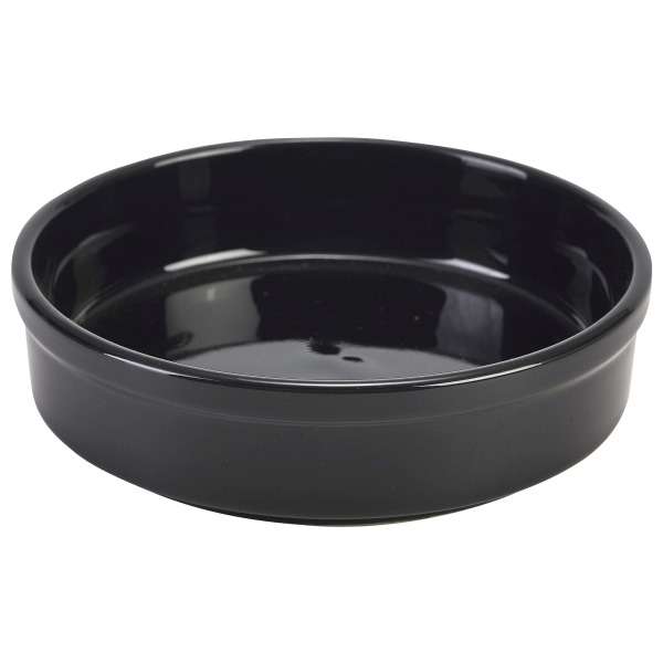 Genware Porcelain Black Round Dish 13cm/5″ QTY:6
