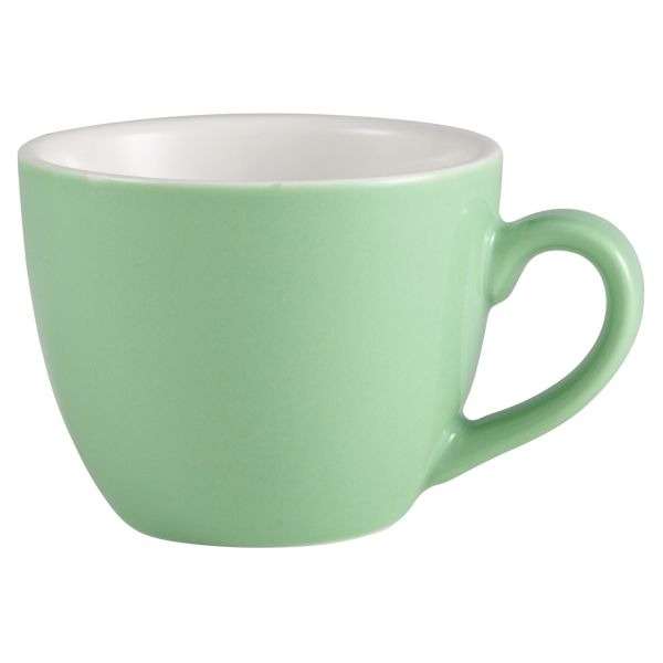 312109GR Genware Porcelain Green Bowl Shaped Cup 9cl/3oz QTY:6