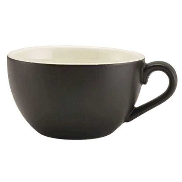 322118MBK Genware Porcelain Matt Black Bowl Shaped Cup 17.5cl/6oz QTY:6