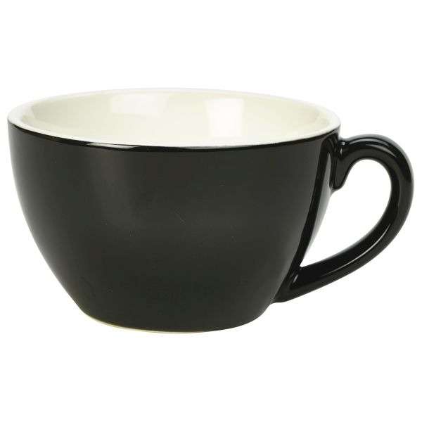 322134BK Genware Porcelain Black Bowl Shaped Cup 34cl/12oz QTY:6