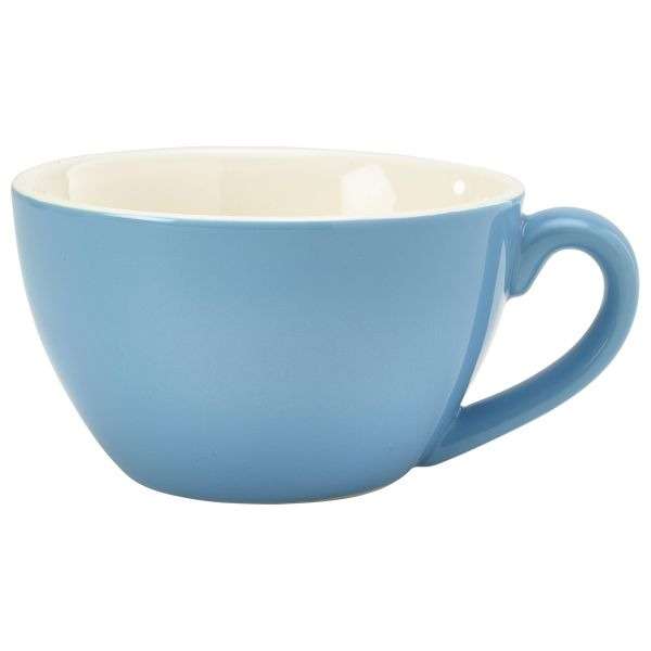 322134BL Genware Porcelain Blue Bowl Shaped Cup 34cl/12oz QTY:6