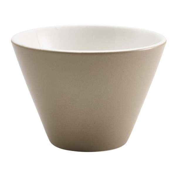 369012STN Genware Porcelain Stone Conical Bowl 12cm/4.75″