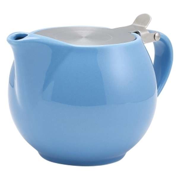 GenWare Porcelain Blue Teapot with St/St Lid & Infuser 50cl/17.6oz QTY:6