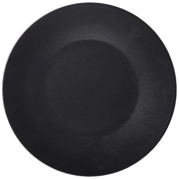 Luna Stoneware Black Wide Rim Plate 25cm/9.75″ QTY:6