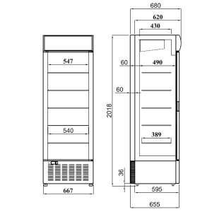 Single Glass Door Freezer Display 416L