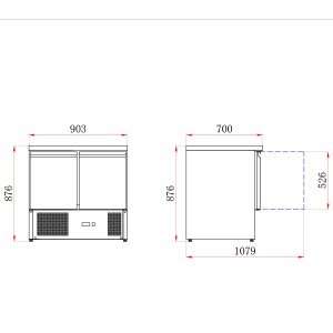 2 Door Compact Gastronorm Counter 240L