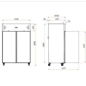 Double Door GN SS Refrigerator 1200L