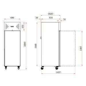 Single Door Ventilated GN SS Refrigerator 600L