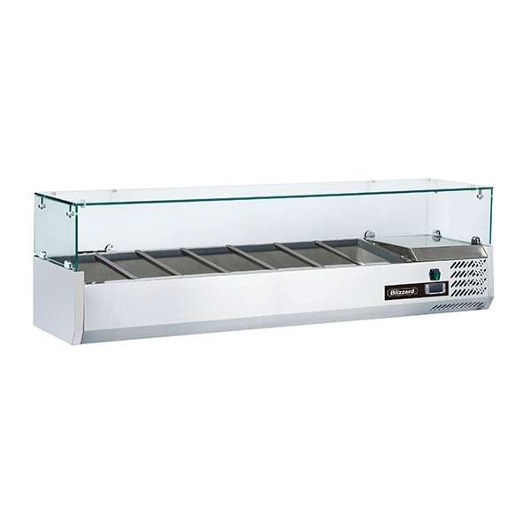 Blizzard 1/4 Gastronorm Prep Top with Glass Cover 1500mm(w)