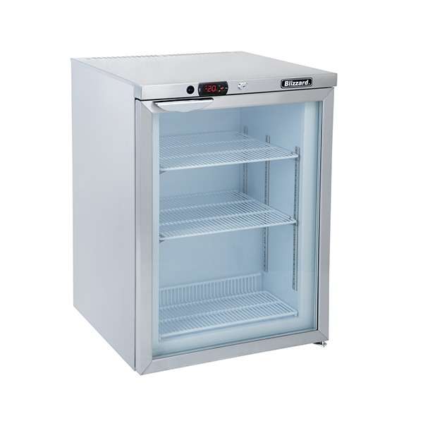 Blizzard Glass Door S.S Under Counter Freezer 105L