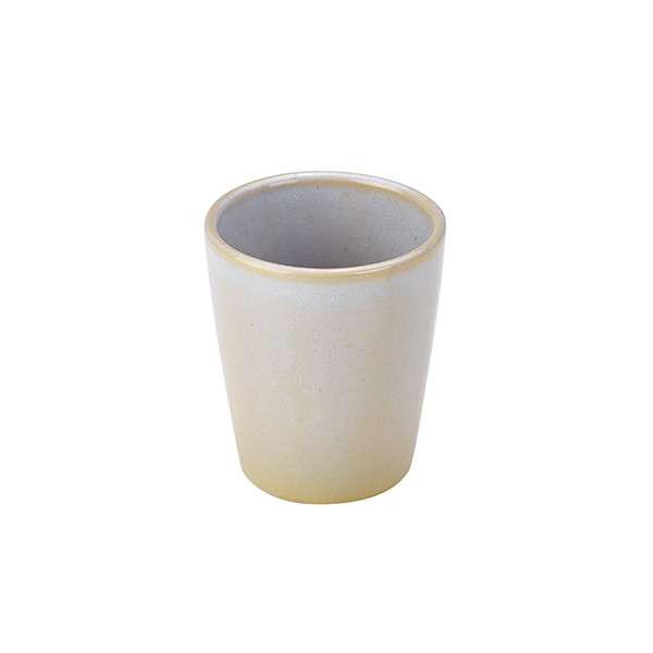 Terra Stoneware Rustic White Conical Cup 10cm QTY: 6