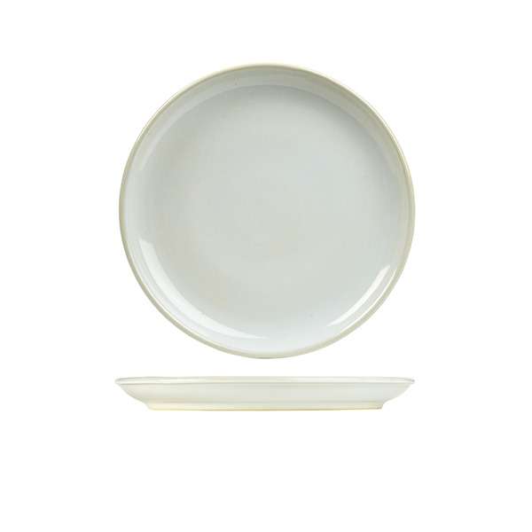Terra Stoneware Rustic White Coupe Plate 19cm QTY: 6
