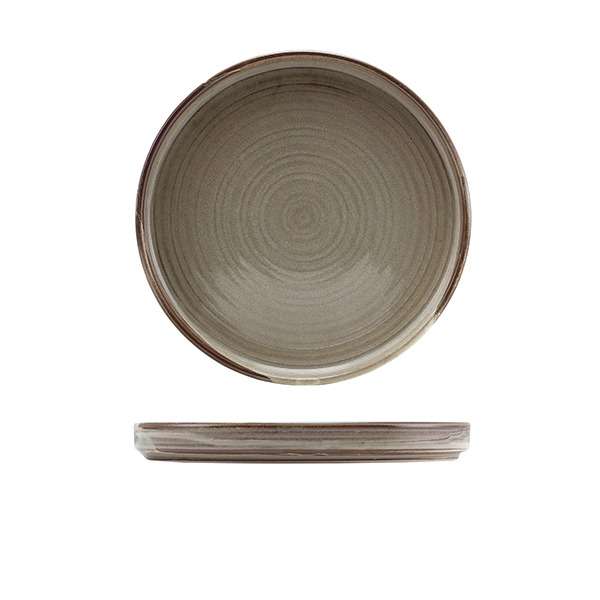 Terra Porcelain Grey Low Presentation Plate 21cm QTY:6