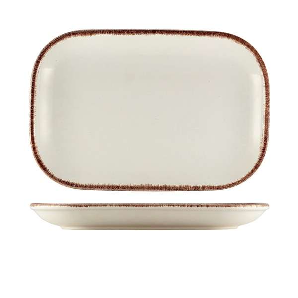 Terra Stoneware Sereno Brown Rectangular Plate 29 x 19.5cm QTY:6