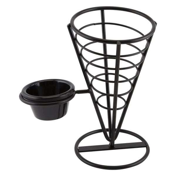 Genware Serving Cone 1 Ramekin Well 21.5cm QTY: 1