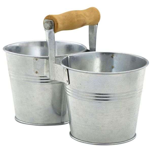 GSB10COM Galvanised Steel Combi Serving Buckets 10cm Dia QTY:12