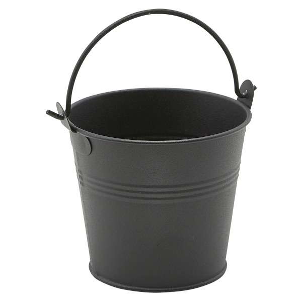 Galvanised Steel Serving Bucket 10cm Dia Matt Black QTY:12