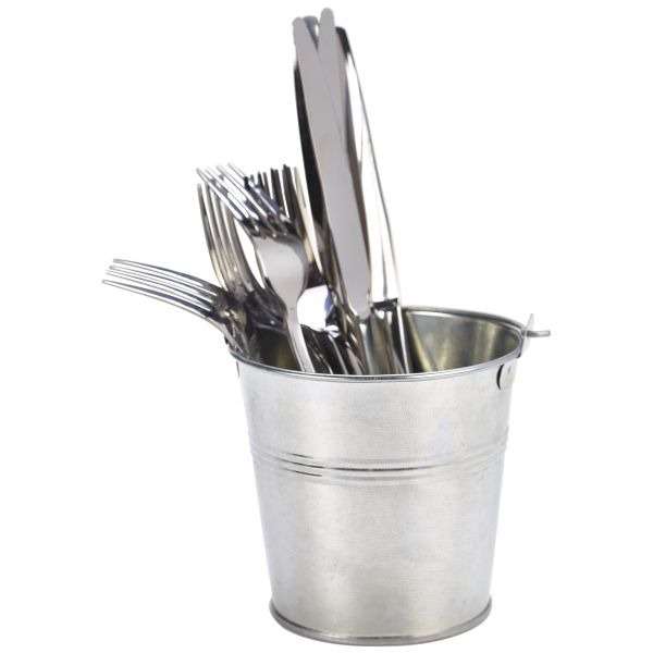 Galvanised Steel Serving Bucket 12cm Dia QTY:12