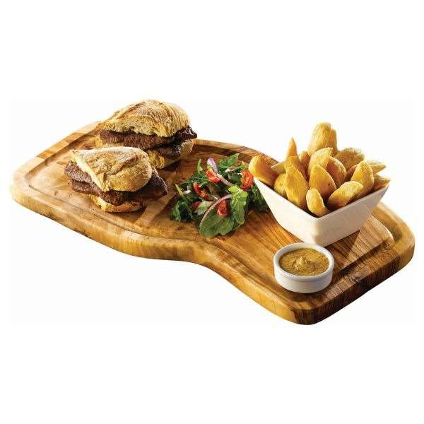 Olive Wood Serving Board W/ Groove 40 x 21cm+/- QTY: 1