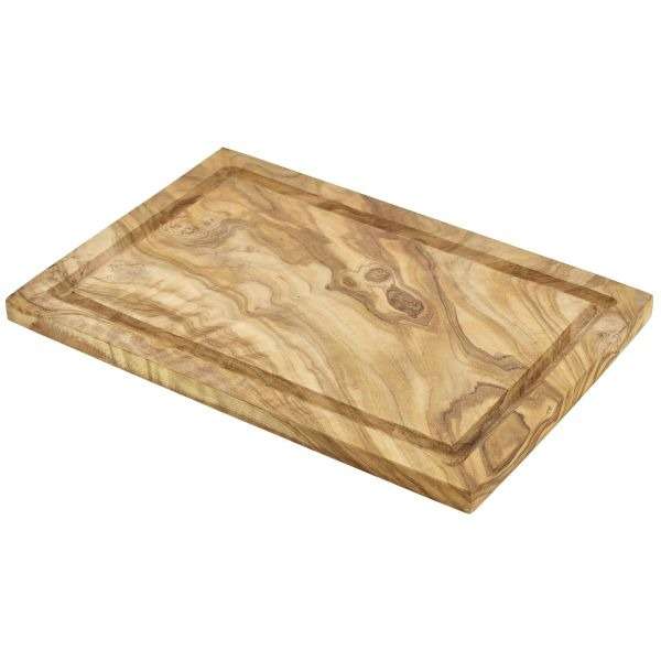 Olive Wood Serving Board W/ Groove 30 x 20cm+/- QTY: 1
