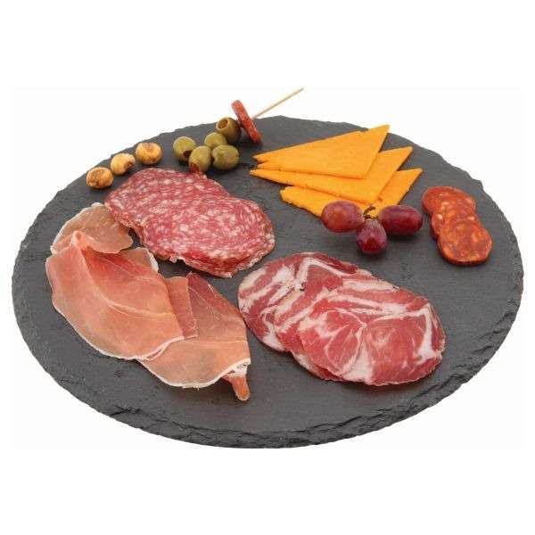 Genware Natural Edge Slate Platter 30cm Round QTY:6