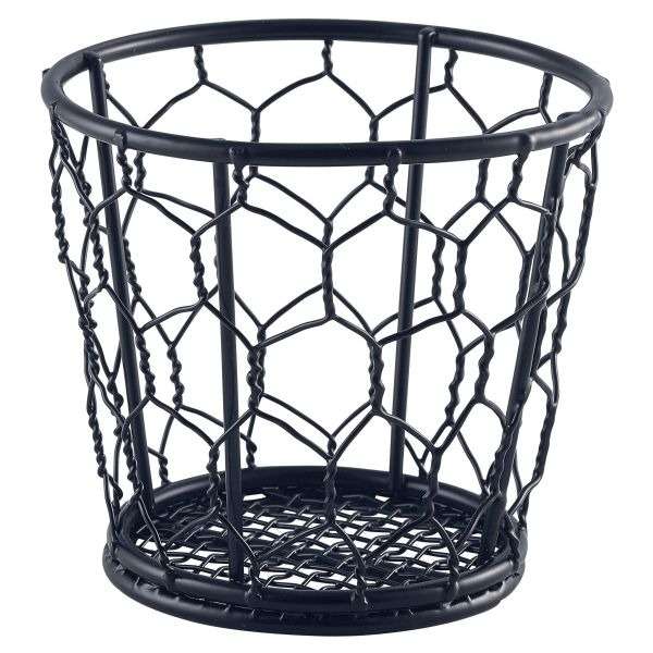Black Wire Basket 10cm Dia QTY:6