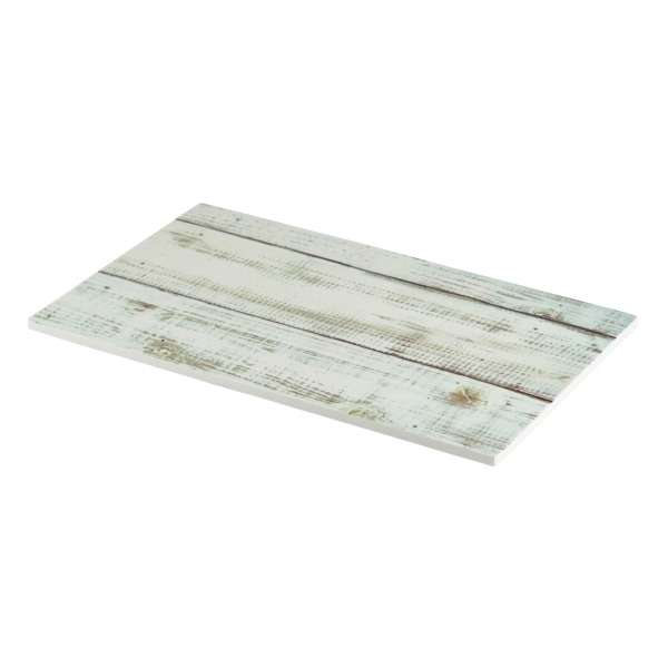 White Wash Wood Effect Melamine Platter GN 1/4