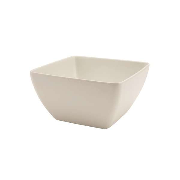 MELSQB-20 White Melamine Curved Square Bowl 19cm