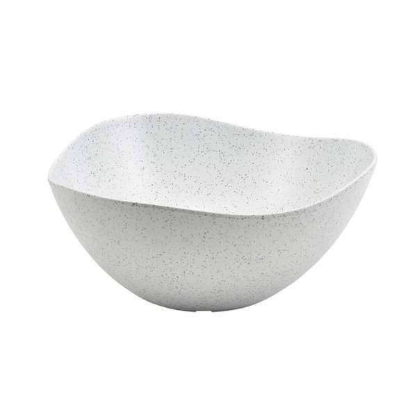 White Granite Melamine Triangular Buffet Bowl 28cm