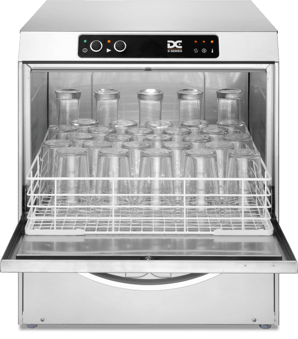 DC Standard Range SG50IS Frontloading Glasswasher with Integral Softener  500mm Rack 30 Pint Capacity