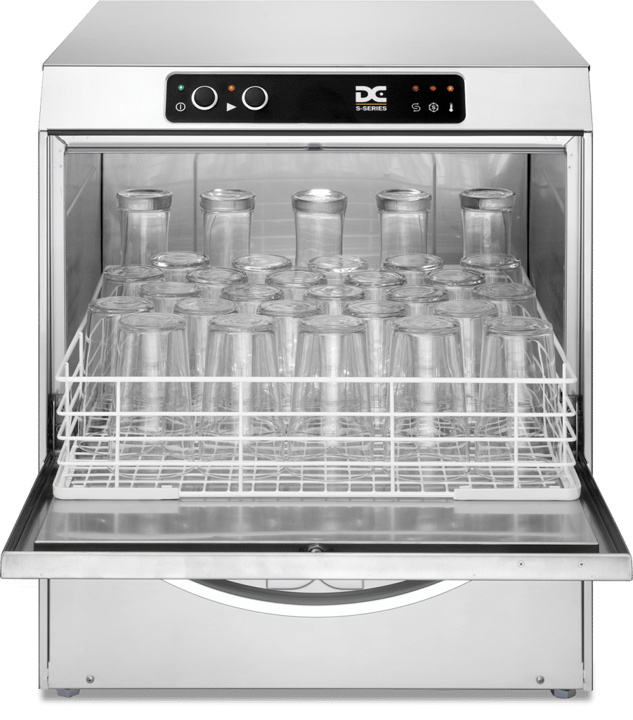 DC Standard Range SG50IS Frontloading Glasswasher with Integral Softener  500mm Rack 30 Pint Capacity