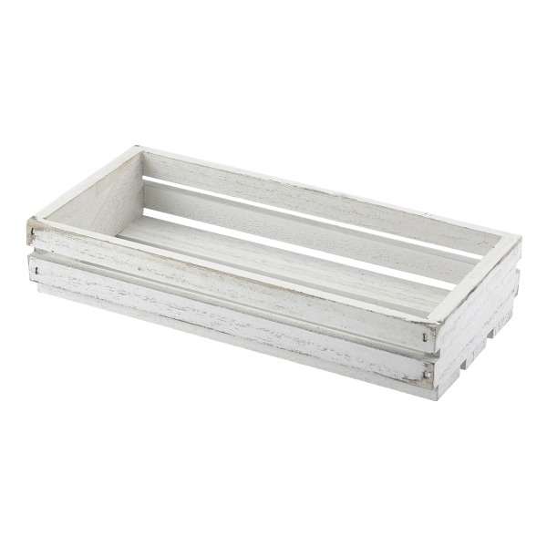 Wooden Crate White Wash Finish 25 x 12 x 5cm