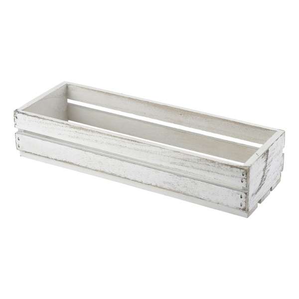 Wooden Crate White Wash Finish 34 x 12 x 7cm