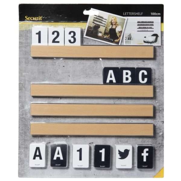 Letter Shelf 1m Teak (Includes 169 Characters)
