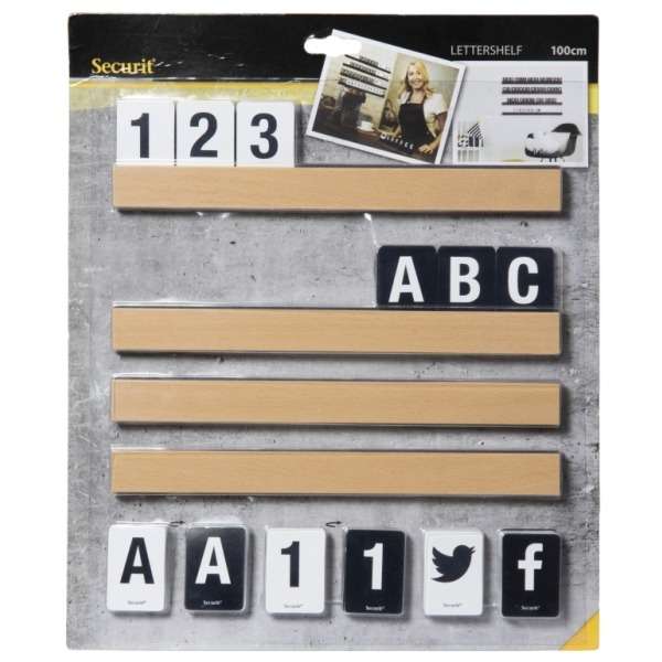 Letter Shelf 1m Teak (Includes 169 Characters)