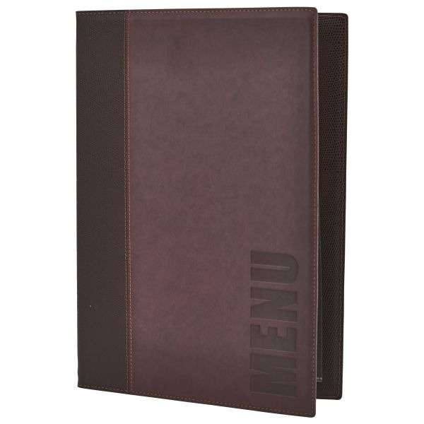 Contemporary A4 Menu Holder Wine Red 4 Pages